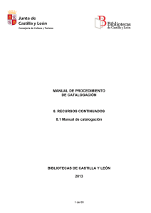 manual de catalogación - Portal de Bibliotecas de Castilla y León