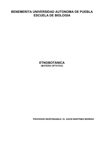 etnobotanica (optativa) - Escuela de Biología :: BUAP