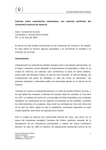 Consell Valencià de Cultura Informe sobre cementerios valencianos