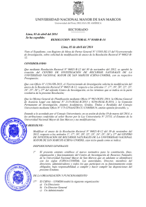 resolución rectoral nº -r-07 - Universidad Nacional Mayor de San