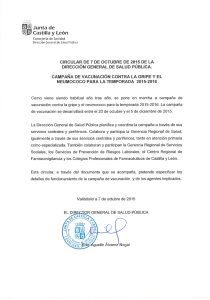 Circular campaña de vacunación contra la gripe y el neumococo.