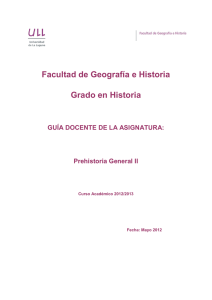 Prehistoria General II - Universidad de La Laguna