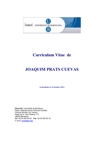 Currículum Vitae de JOAQUIM PRATS CUEVAS