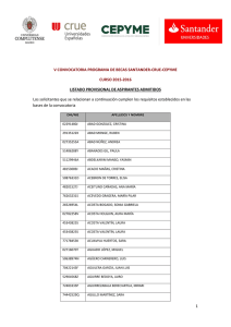 Listado provisional estudiantes admitidos