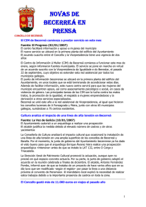 Novas de Becerreá en prensa escrita desde o ano 2007 ao 2009.
