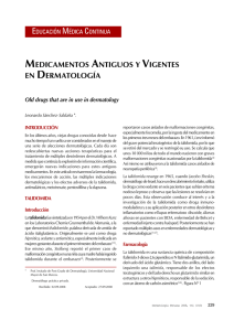 Medicamentos Antiguos y Vigentes en Dermatología