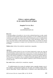 pdf Libros y autores gallegos en un canon literario europeo