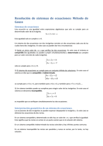 Resolución de sistemas de ecuaciones: Método de Gauss
