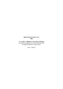 2006 - Asociacion de Estudios Bolivianos / Bolivian Studies