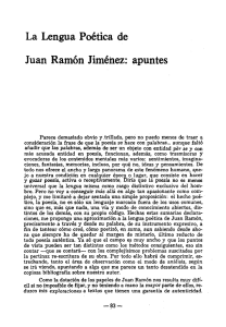 La Lengua Poética de Juan Ramón Jiménez