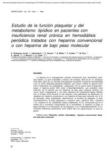 Estudio de la función plaquetar y del metabolismo