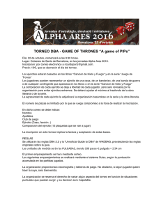 TORNEO DBA - GAME OF THRONES “A game of PIPs”