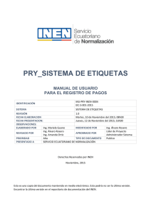 Manual de Pagos - Servicio Ecuatoriano de Normalización
