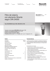 Filtro de tubería con elemento filtrante según DIN 24550