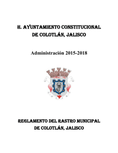 Reglamento del Rastro Municipal de Colotlán
