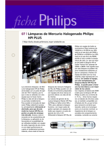 07 | Lámparas de Mercurio Halogenado Philips: HPI PLUS