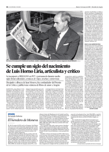 Se cumple un siglo del nacimiento de Luis Horno Liria, articulista y