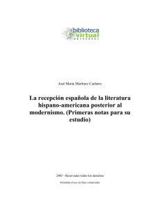 La recepción española de la literatura hispano