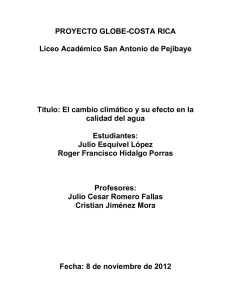 PROYECTO GLOBE-COSTA RICA Liceo Académico San Antonio