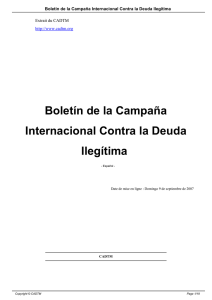 Boletín de la Campaña Internacional Contra la Deuda