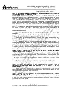 Acta del Pleno Junta Distrito IV del 27 de marzo de 2014