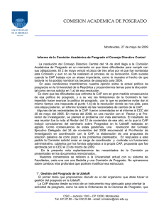 Informe Mayo 2009 - Comisión Académica de Posgrado