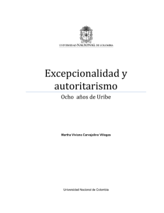 Excepcionalidad y autoritarismo - Universidad Nacional de Colombia