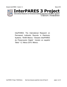 Glosario InterPARES, v1.2 (Marzo 2010)
