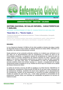 sistema nacional de salud español. características y análisis.