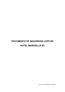 DOCUMENTO DE SEGURIDAD LOPD DE HOTEL MARIVELLA SC