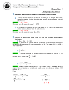 Matemáticas 1 Lenguaje Algebraico