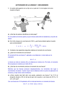 ACTIVIDADES DE LA UNIDAD 7. MECANISMOS