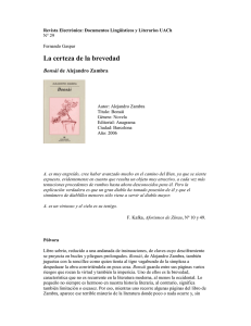 La certeza de la brevedad - Revista Documentos Lingüísticos y