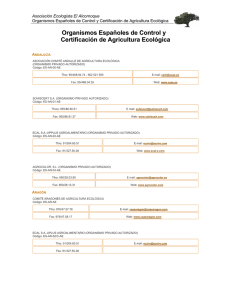 Organismos Españoles de Control y Certificación de Agricultura