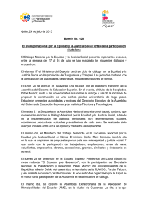 Quito, 24 de julio de 2015 Boletín No. 628 El Diálogo Nacional por