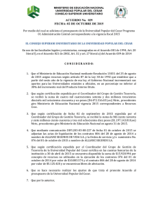 Acuerdo No. 029 del 02 de octubre de 2015