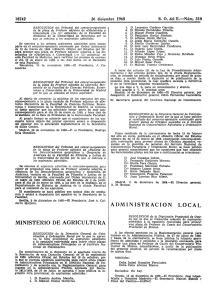MINISTERIO DE AGRICULTURA A`DM 1 N ISTR ACIO `N LOCAL