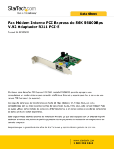 Fax Módem Interno PCI Express de 56K 56000Bps