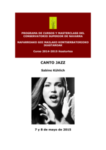 canto jazz - Conservatorio Superior de Música de Navarra