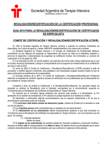recertificación profesional - Sociedad Argentina de Terapia Intensiva