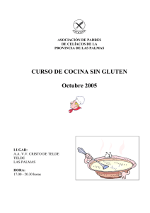 CURSO DE COCINA SIN GLUTEN Octubre 2005