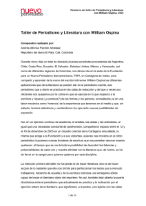 Taller de Periodismo y Literatura con William Ospina