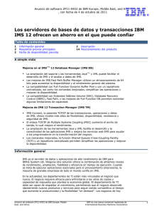 Los servidores de bases de datos y transacciones IBM IMS 12