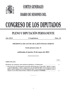 Martes, 22 de mayo de 2012 - Congreso de los Diputados