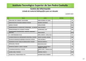 Libros Donar - Instituto Tecnológico Superior de San Pedro de las