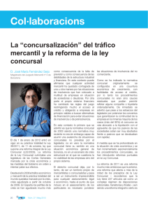 "concursalización" del tráfico mercantil y la reforma de la ley concursal