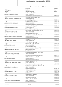 Listado de Peritos Judiciales (2016)