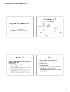 Lenguaje de programación C Genealogía de C ALGOL 60 CPL