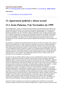 13. Ignorancia judicial y abuso sexual 13.1 Jesús Palacios, 9 de