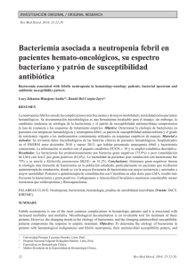 Bacteriemia asociada a neutropenia febril en pacientes hemato